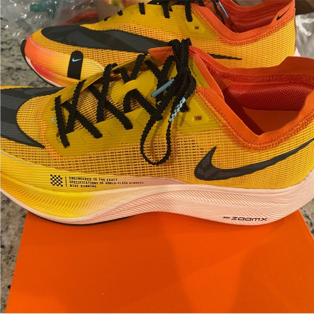 Nike Vapor Fly Next ZoomX Men's Running Shoes - Yellow/Orange with Black Accents